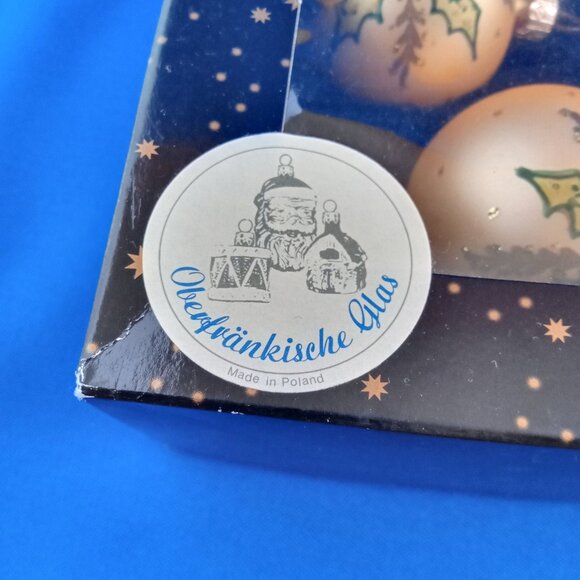Vintage set of 6 glass Christmas ornaments Poland hand painted - Picture 7 of 7